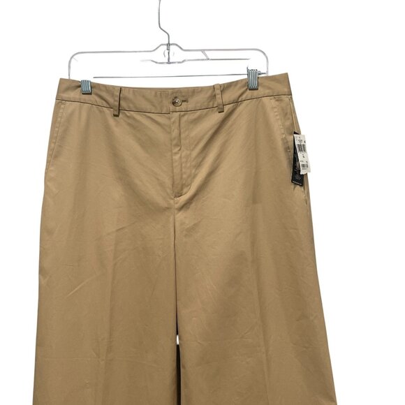 Lauren Ralph Lauren Wide Leg Pants Tan High Rise Size 10 Resort 23 Chic - Picture 13 of 14